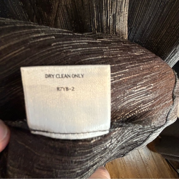 EILEEN FISHER Sz 2X Tunic Top Buttoned Pockets Silk Wool Blend Metallic Sheen - Picture 9 of 13